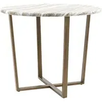 Round Dining Table - Green, Marble Effect