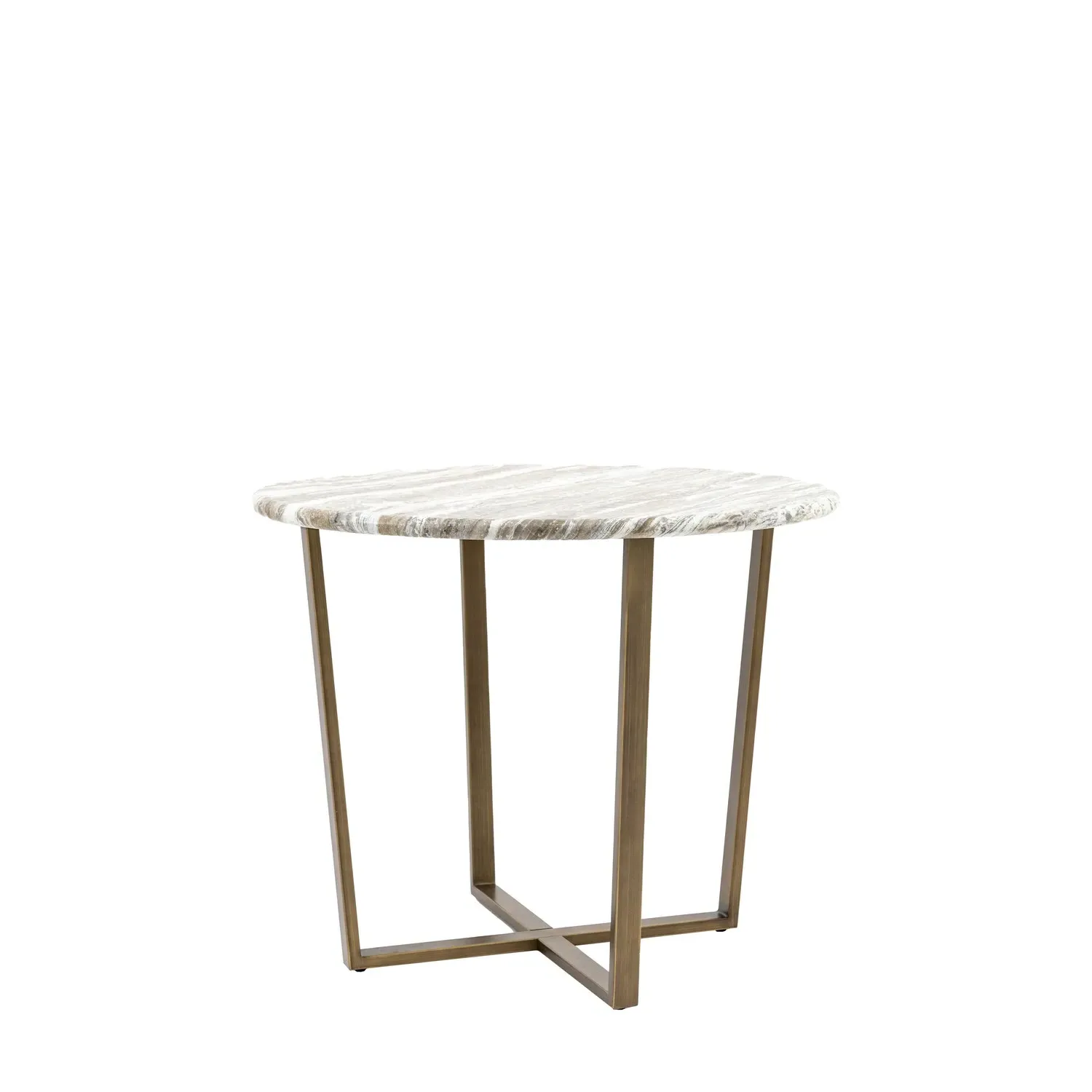 Round Dining Table - Green, Marble Effect