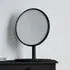 Round Dressing Table Mirror - Black, Solid Wood