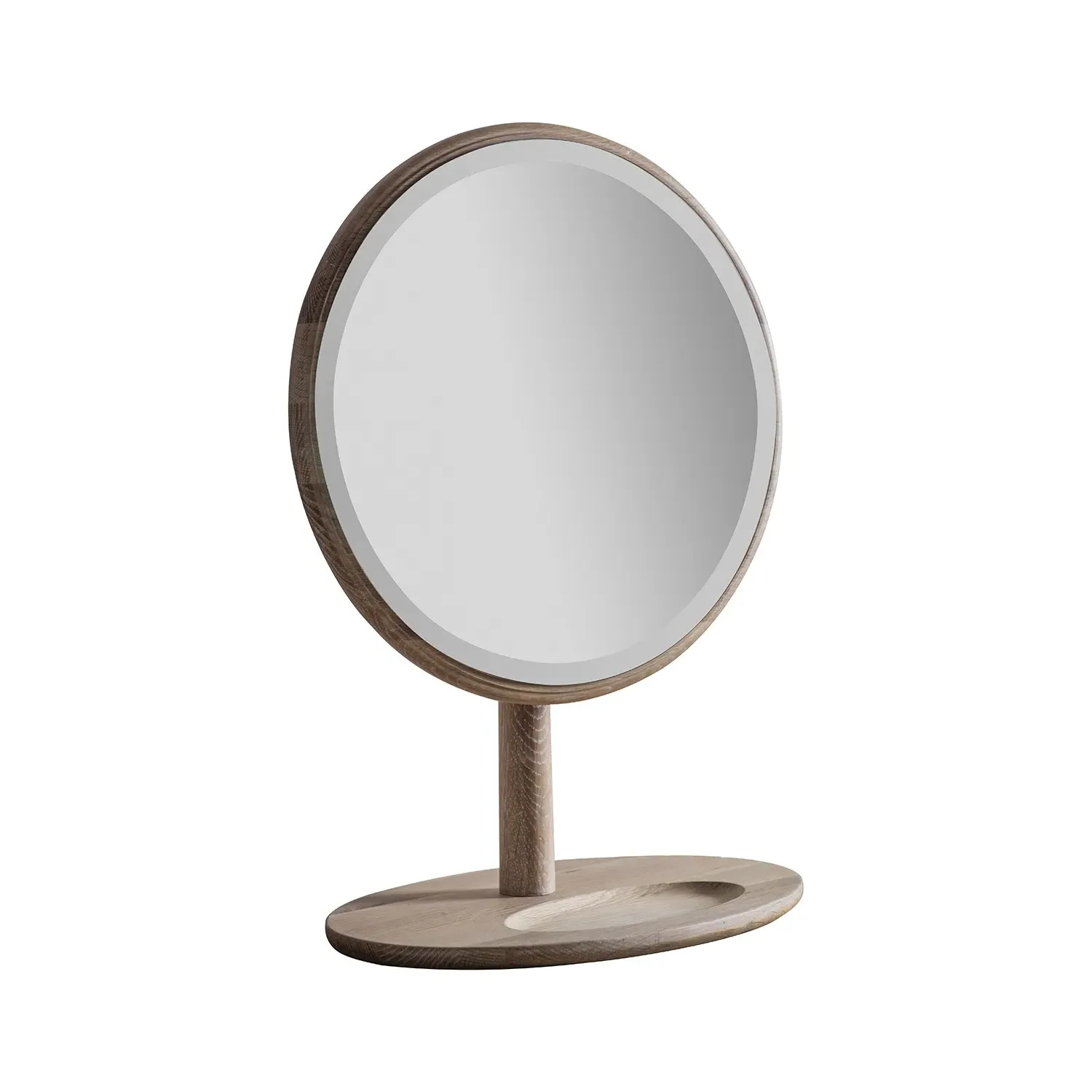 Round Dressing Table Mirror - Oak, Solid Wood