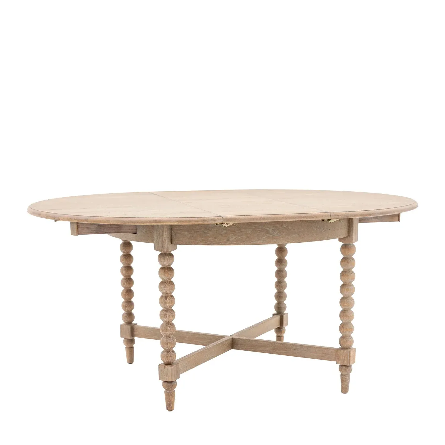 Round Extendable Dining Table - Brown, Oak