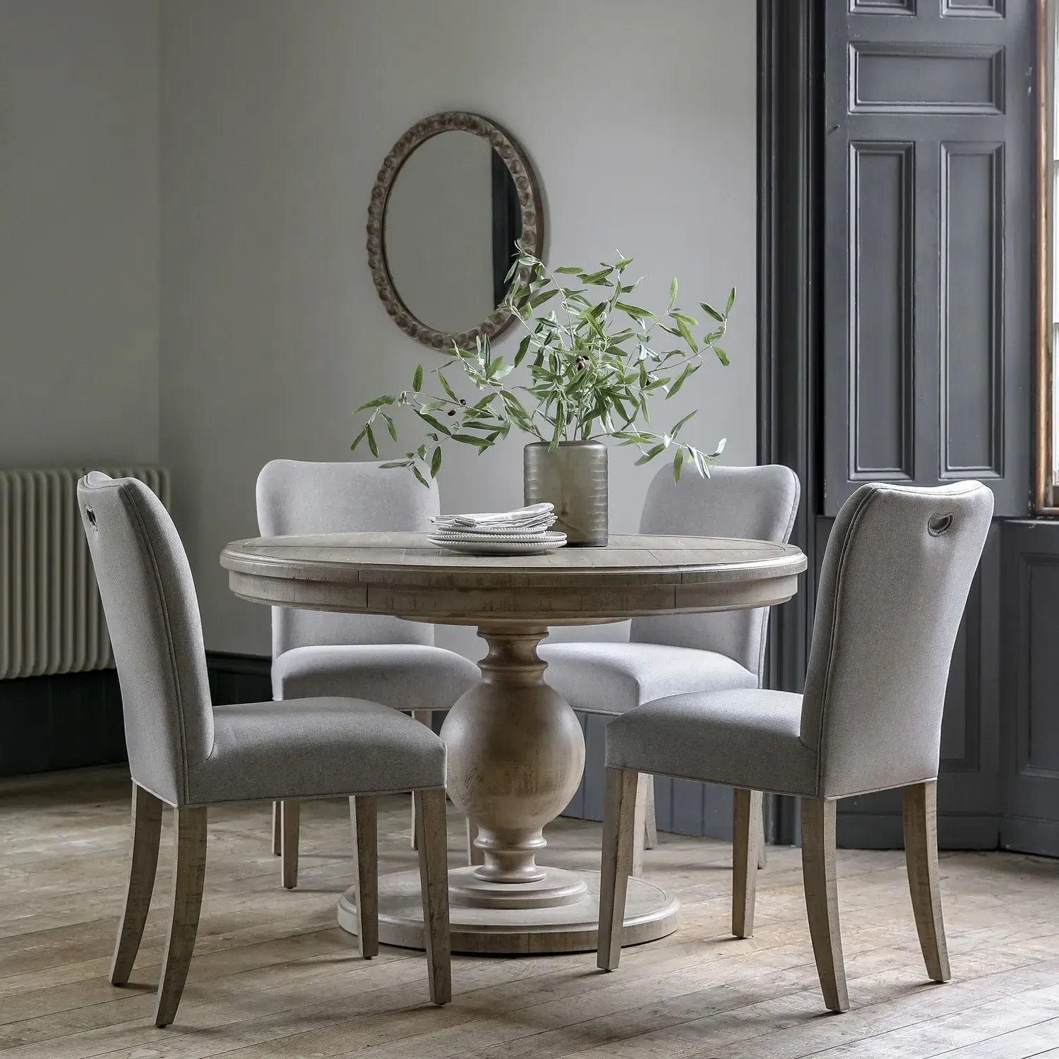 Round Extendable Dining Table - Brown, Pine