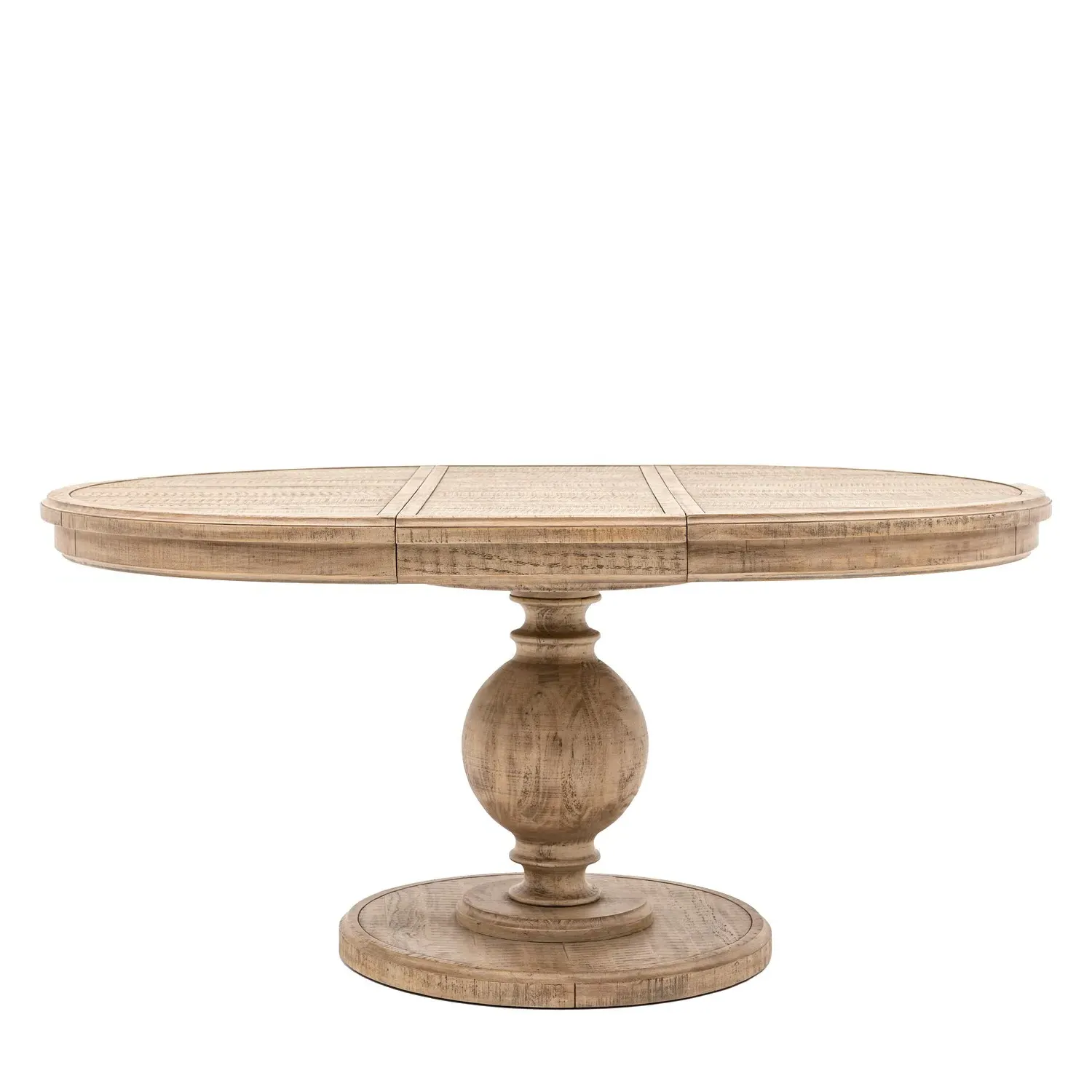 Round Extendable Dining Table - Brown, Pine