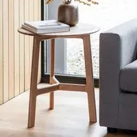Round Side Table - Brown, Oak