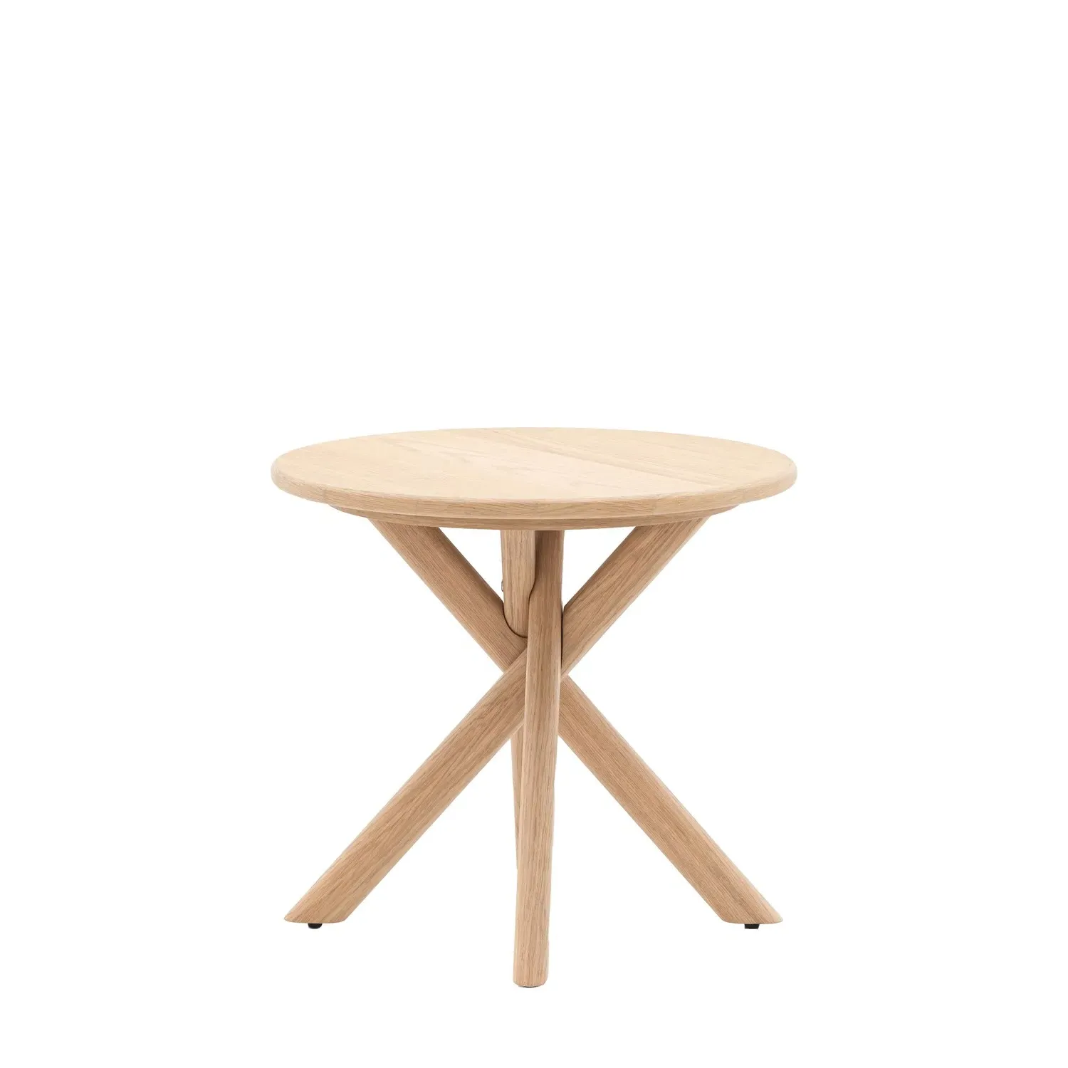Round Side Table - Brown, Oak Veneer