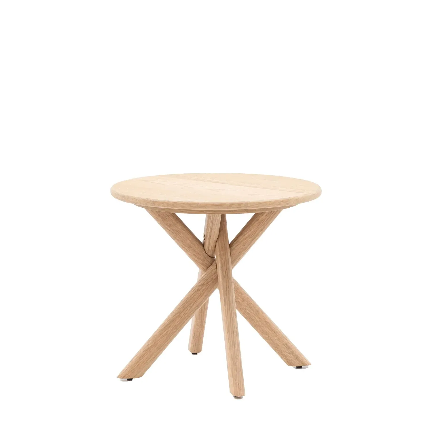 Round Side Table - Brown, Oak Veneer