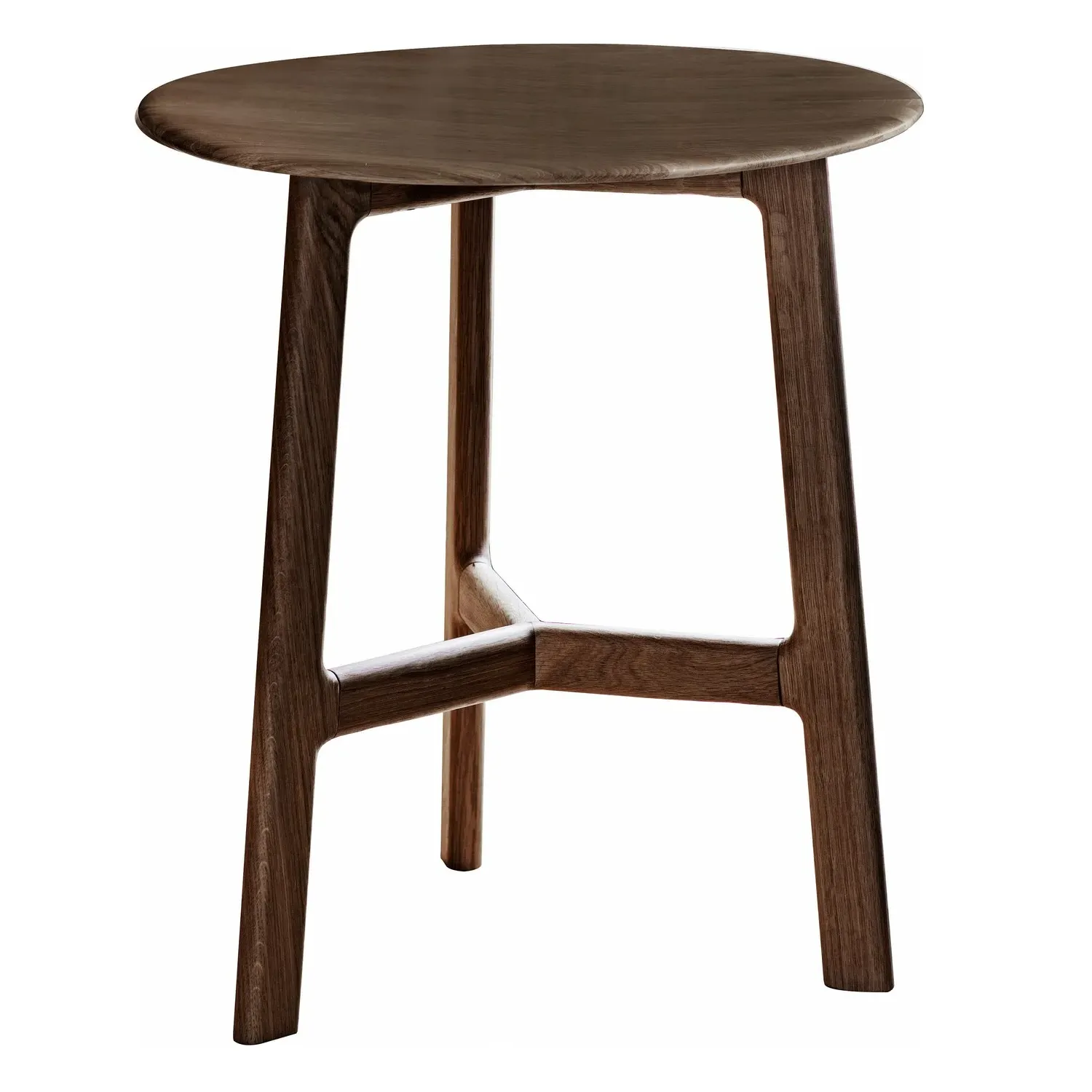 Round Side Table - Brown, Walnut