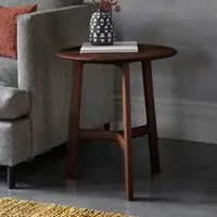 Round Side Table - Brown, Walnut