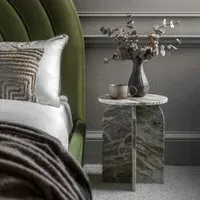 Round Side Table - Natural, Marble