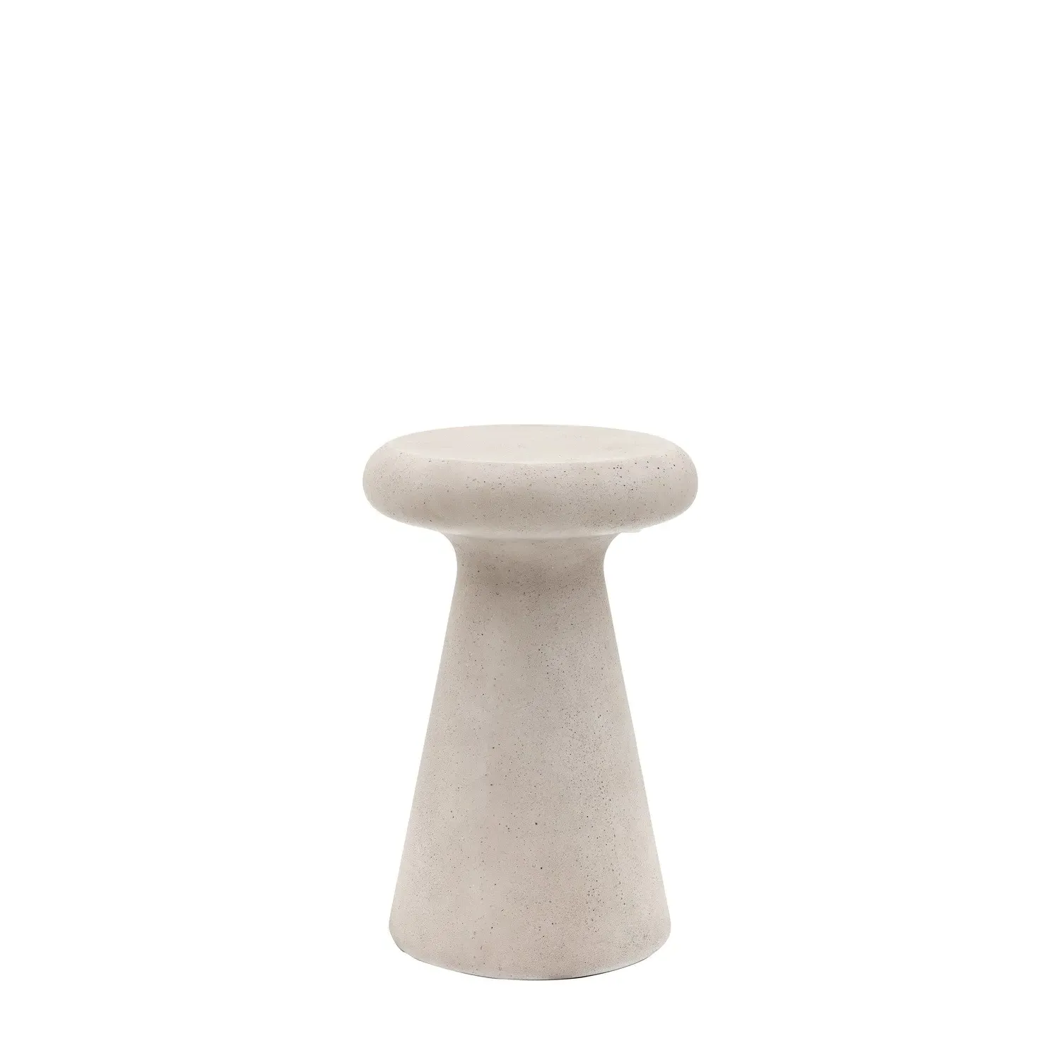 Round Side Table - White, Concrete