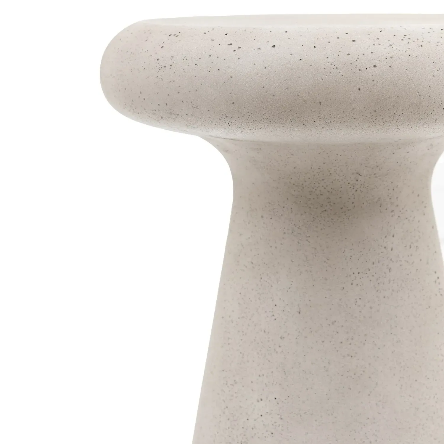 Round Side Table - White, Concrete
