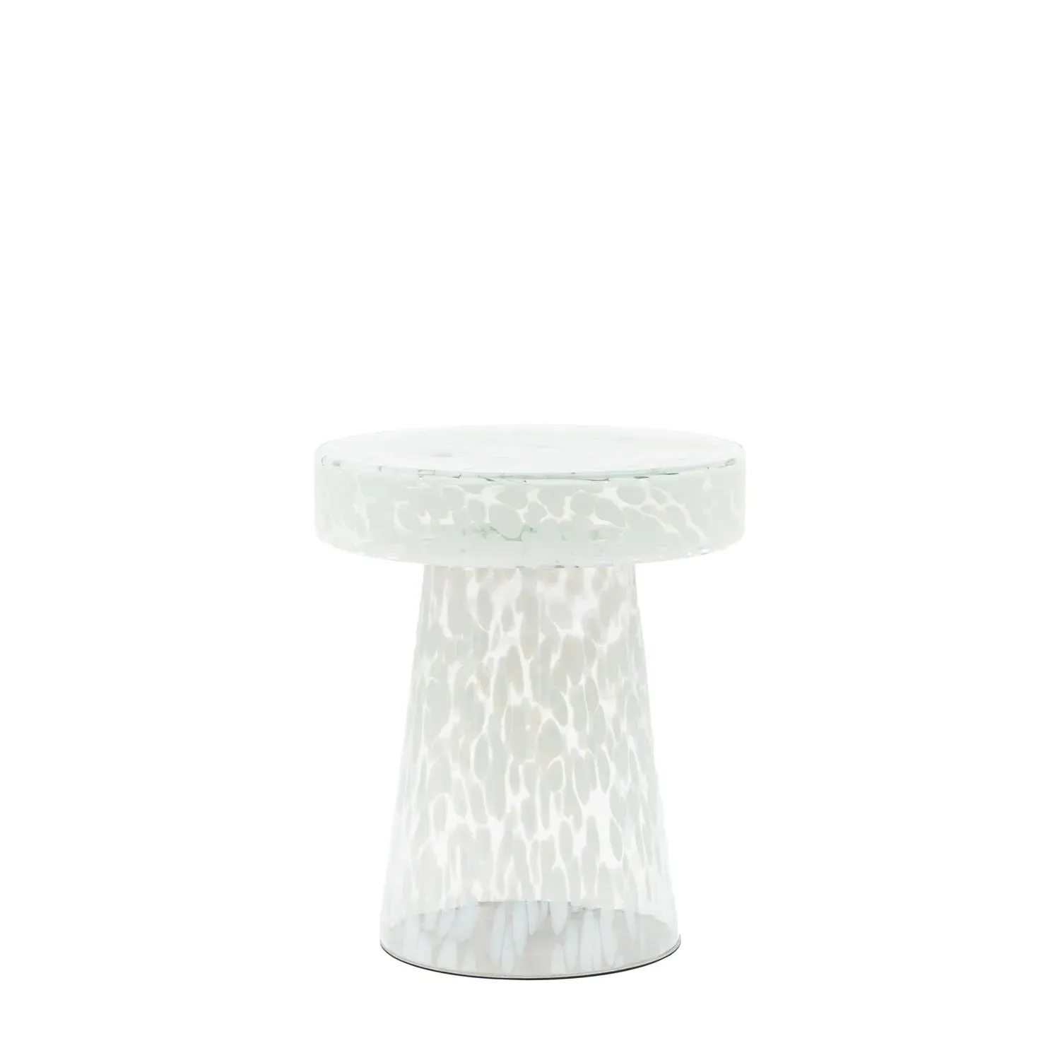 Round Side Table - White, Glass