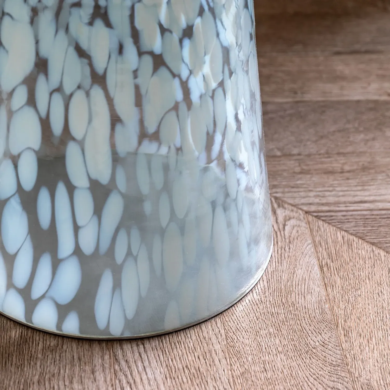 Round Side Table - White, Glass