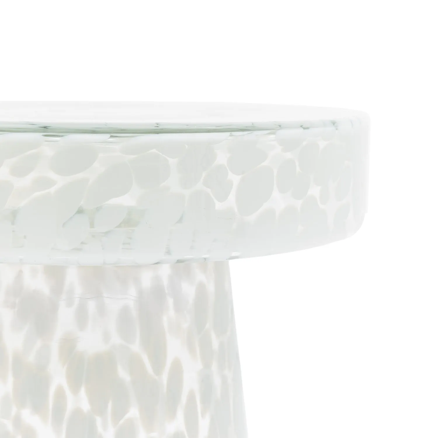 Round Side Table - White, Glass
