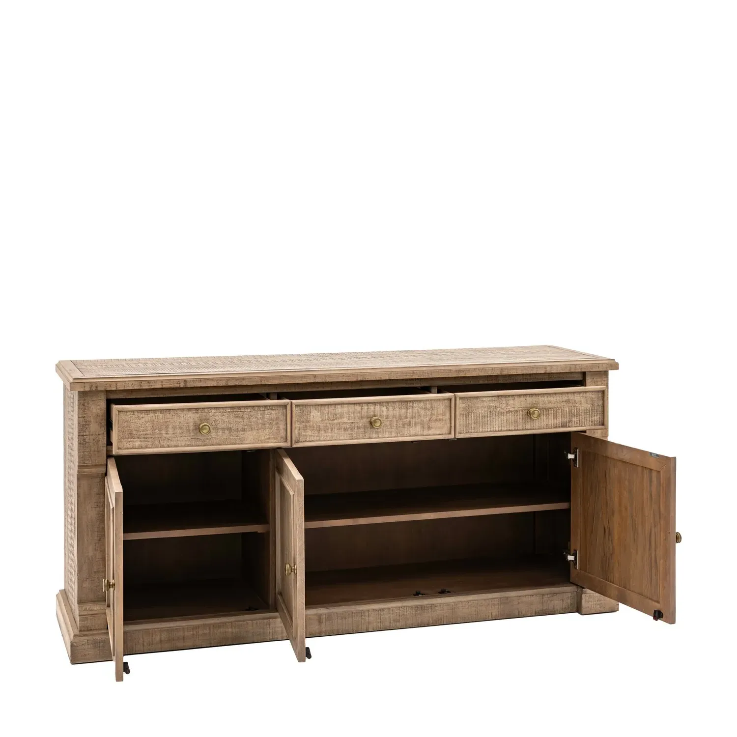 Rustic Sideboard with Storage - Brown, Pine