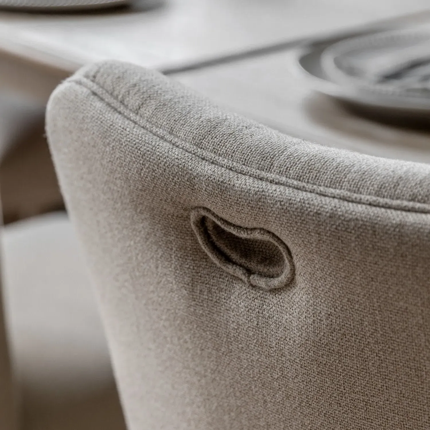 Set of 2 Bobbin Detail Dining Chairs - Beige, Oak