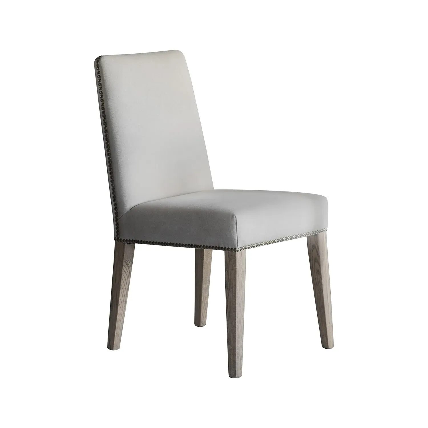 Set of 2 Dining Chairs - Grey, Fabric