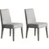 Set of 2 Dining Chairs - Grey, Fabric