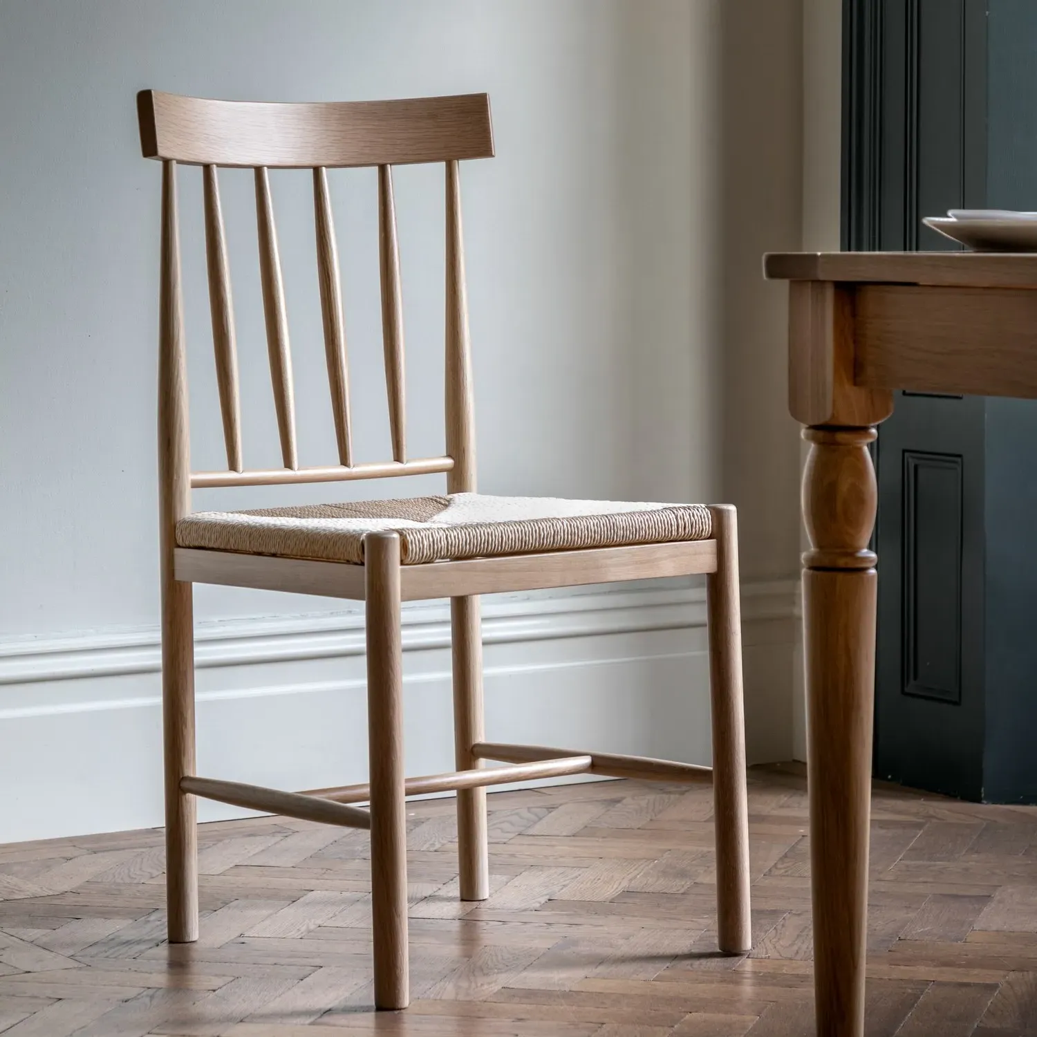 Set of 2 Dining Chairs - Natural, Oak