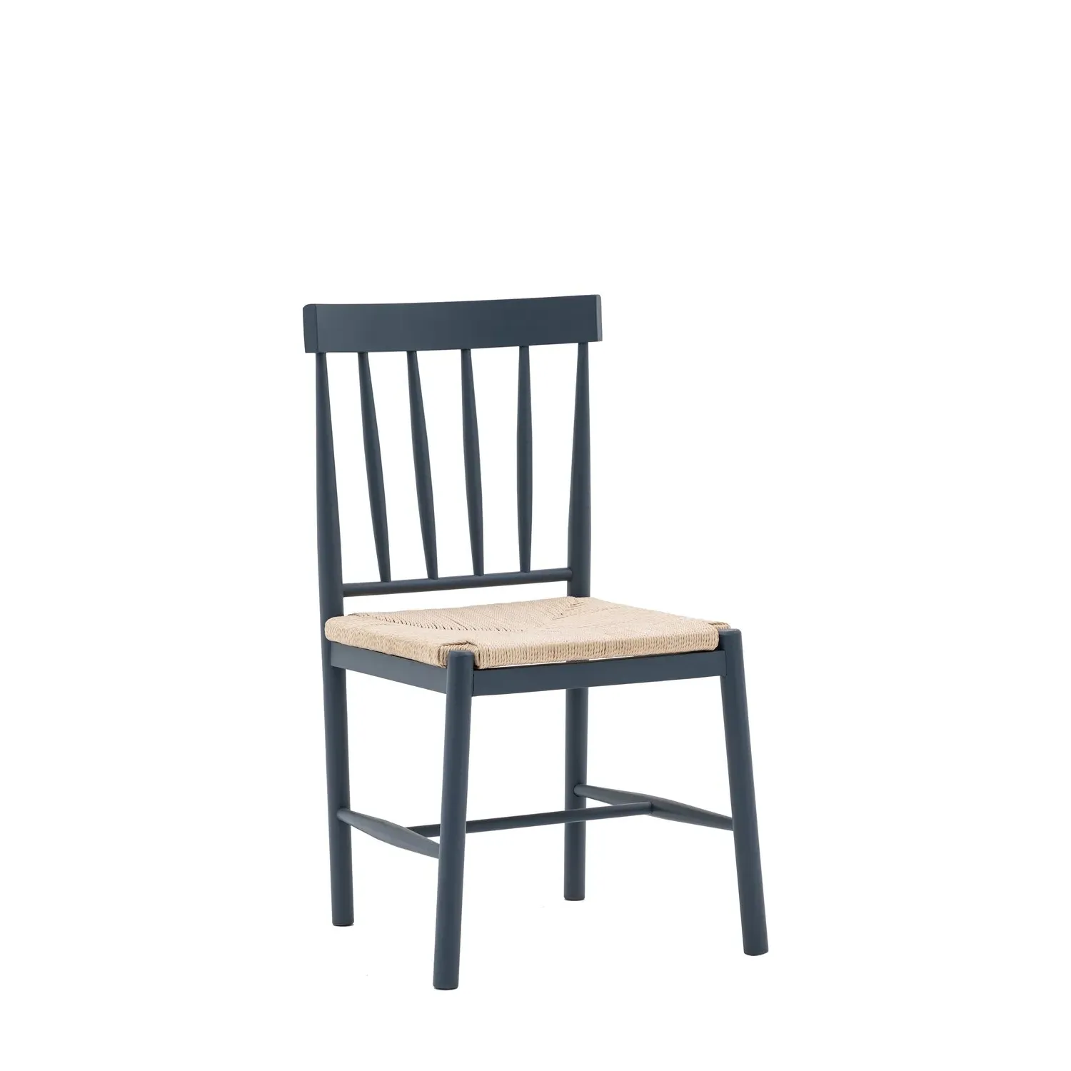 Set of 2 Dining Chairs - Navy, Wood