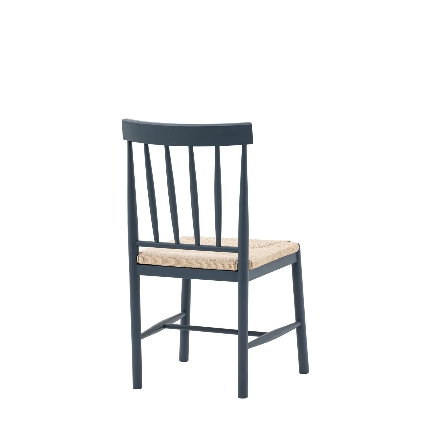Set of 2 Dining Chairs - Navy, Wood