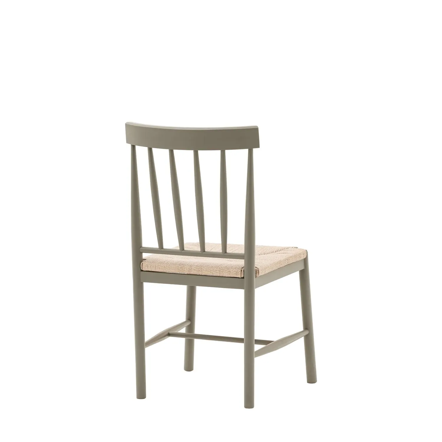 Set of 2 Rope Seat Dining Chairs - Green, Wood