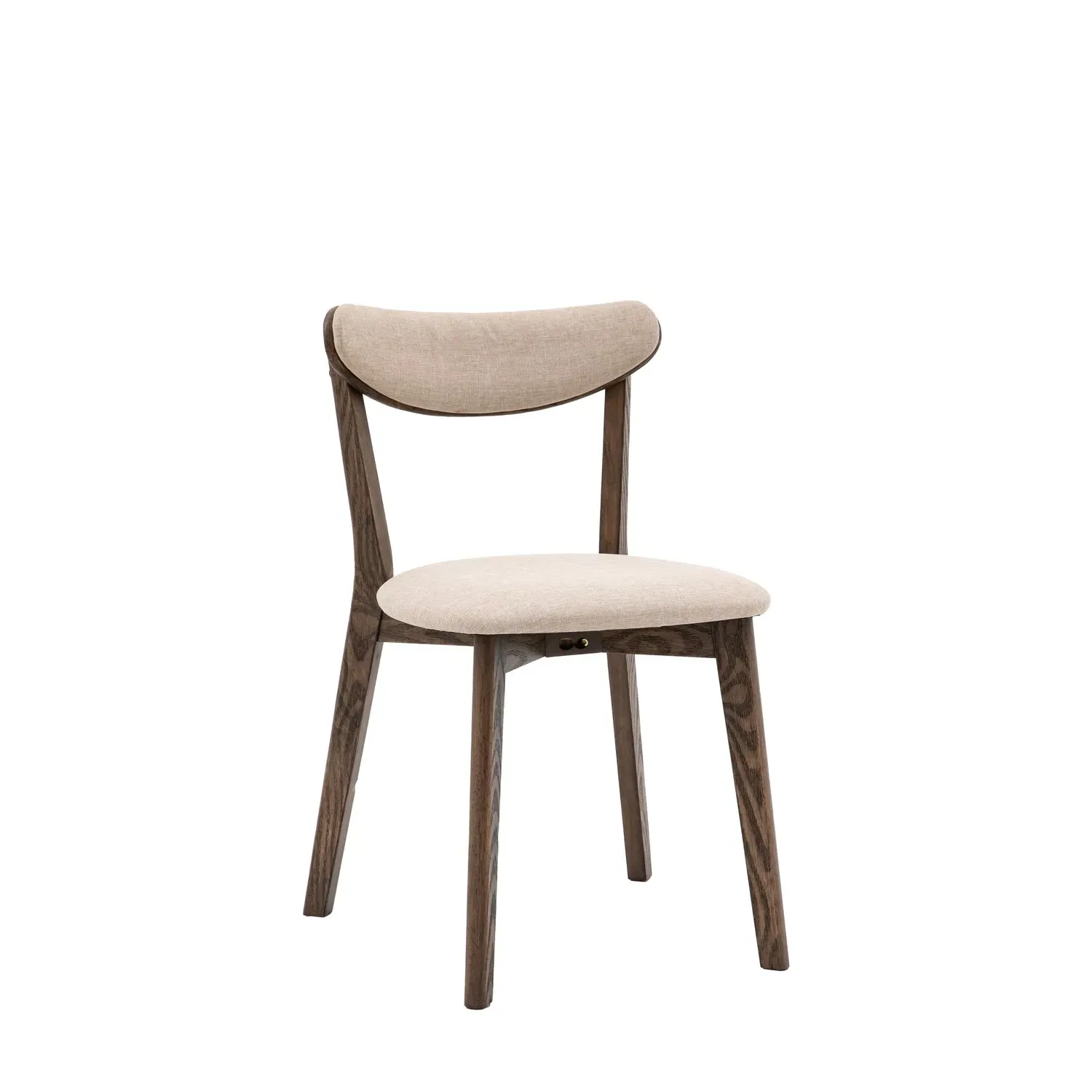 Set of 2 Upholstered Dining Chairs - Brown, Wood