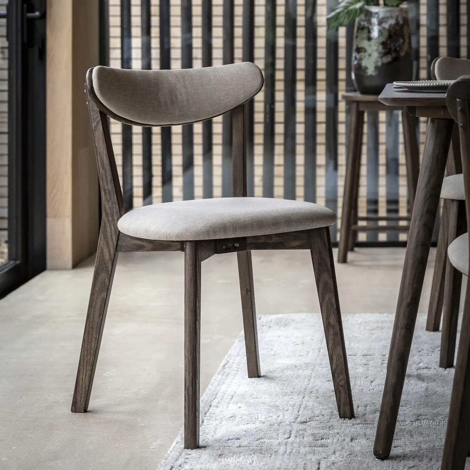 Set of 2 Upholstered Dining Chairs - Brown, Wood image