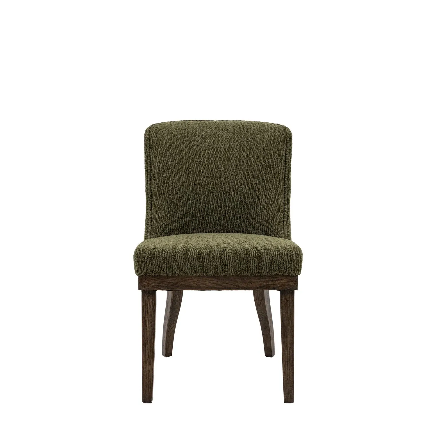 Set of 2 Upholstered Dining Chairs - Green, Fabric