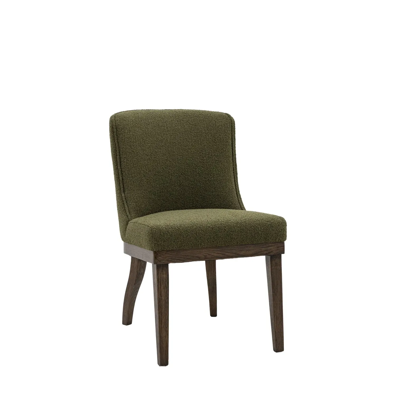 Set of 2 Upholstered Dining Chairs - Green, Fabric