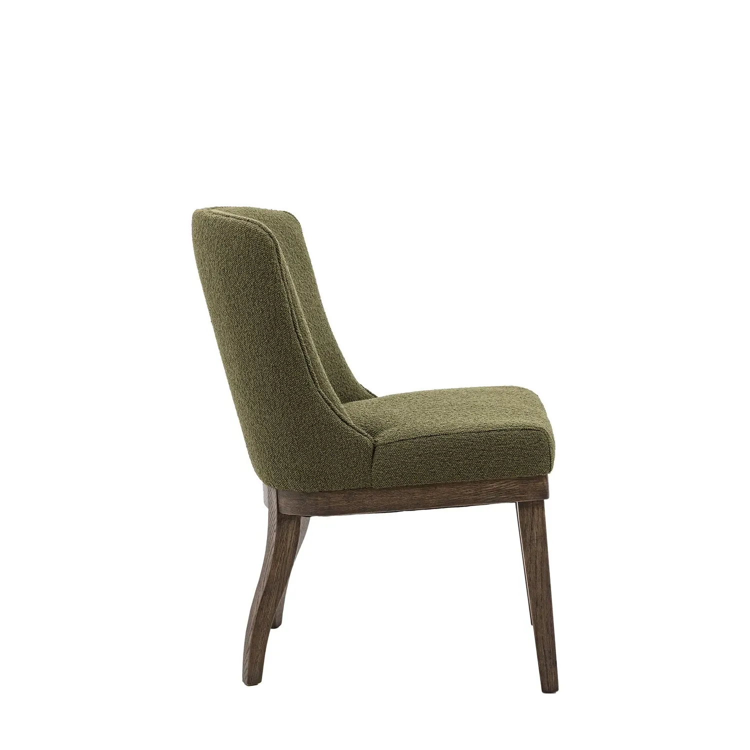 Set of 2 Upholstered Dining Chairs - Green, Fabric