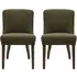 Set of 2 Upholstered Dining Chairs - Green, Fabric