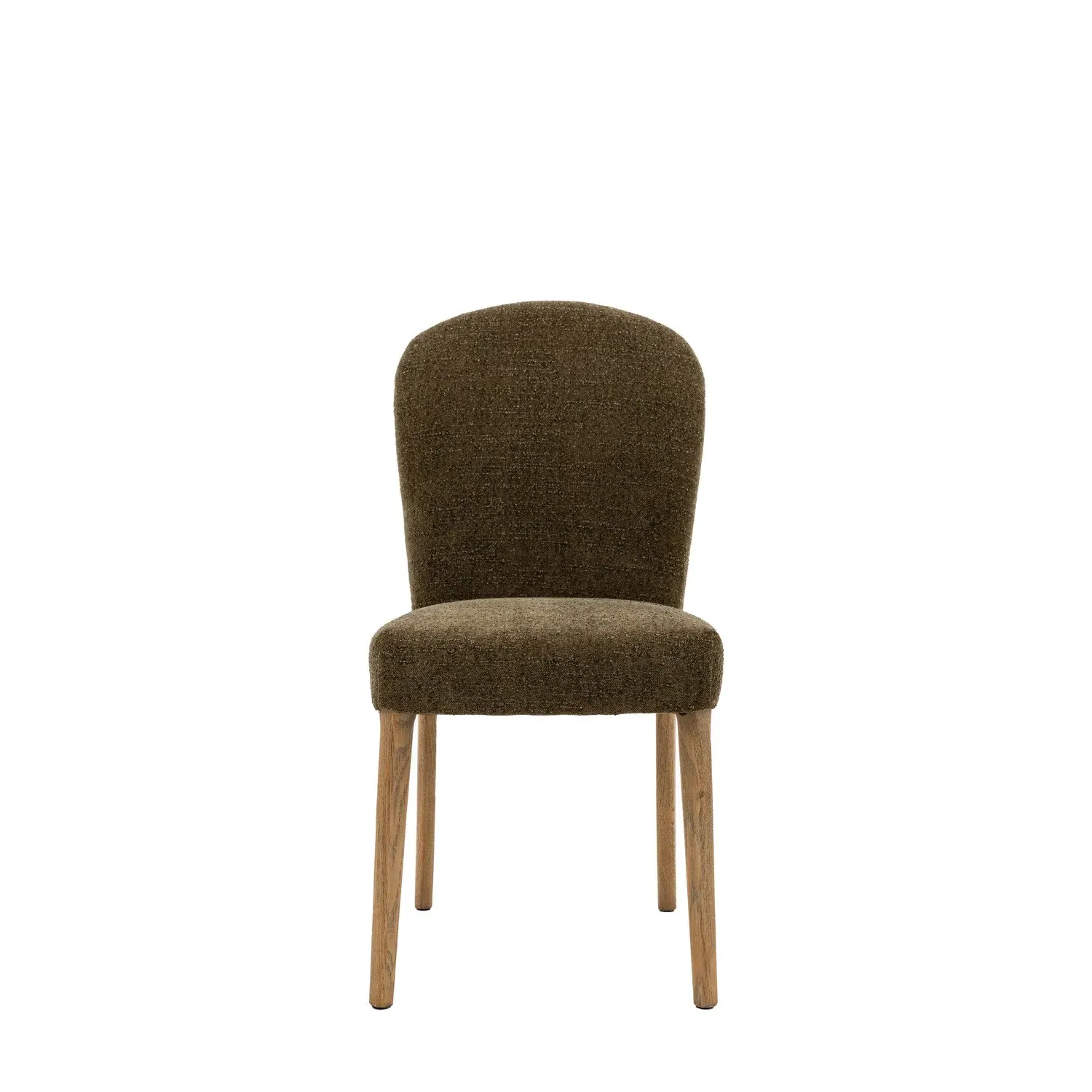 Set of 2 Upholstered Dining Chairs - Green, Fabric