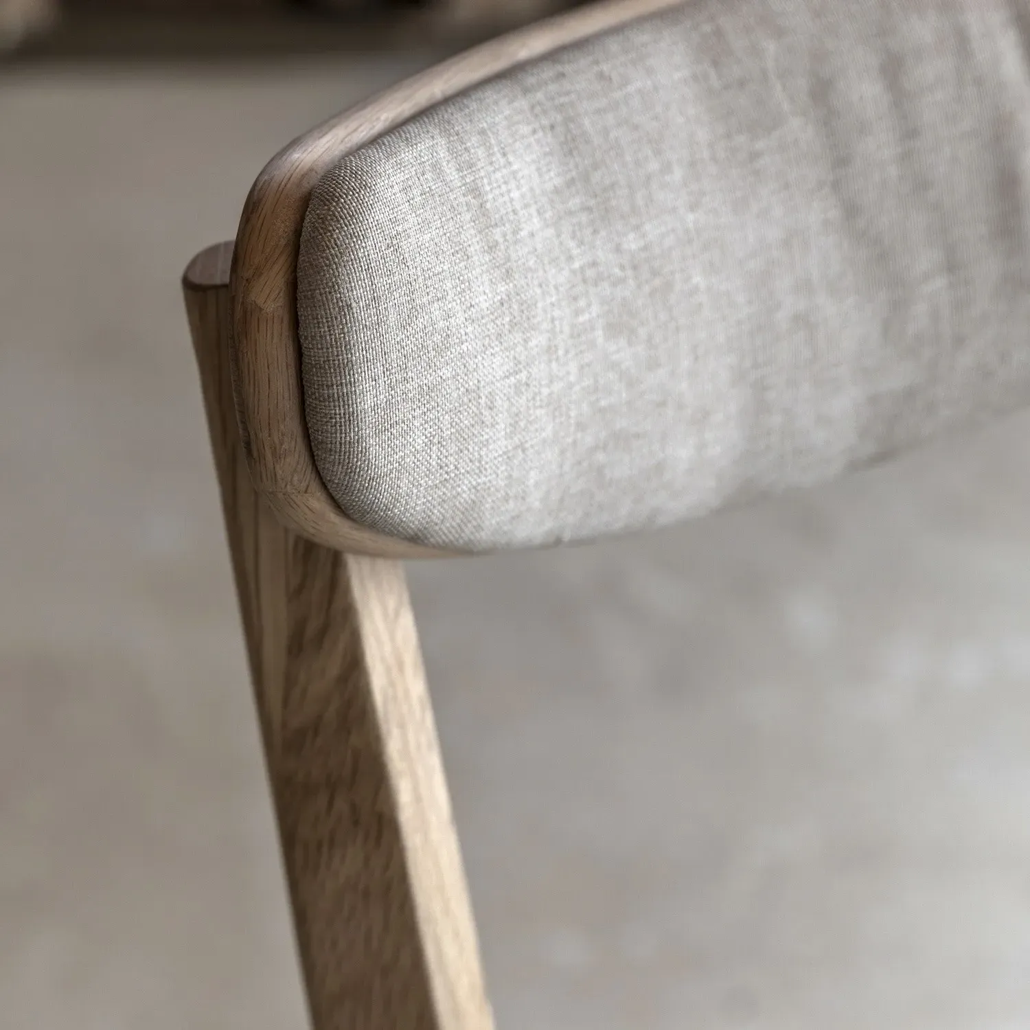 Set of 2 Upholstered Dining Chairs - Natural, Wood