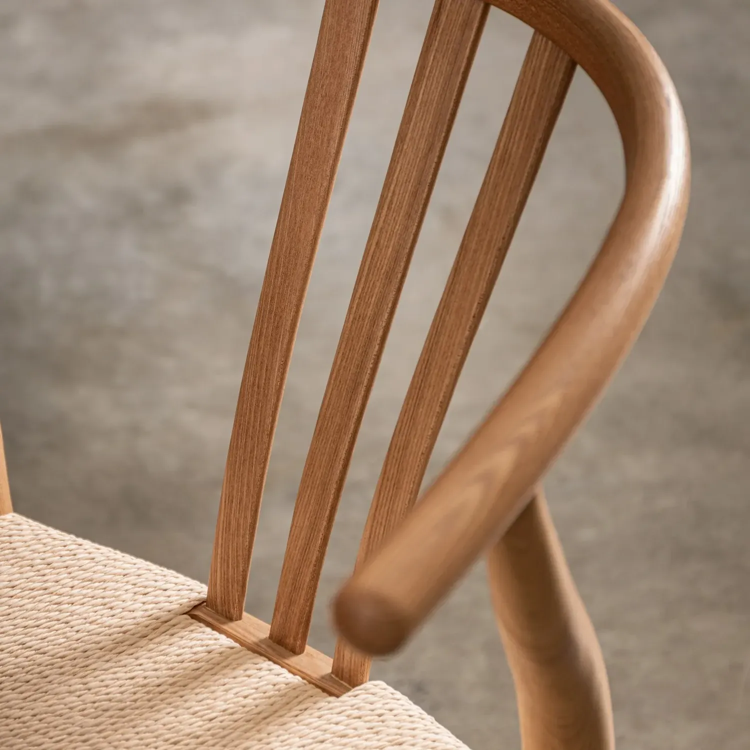 Set of 2 Wishbone Dining Chairs - Brown, Elm Wood