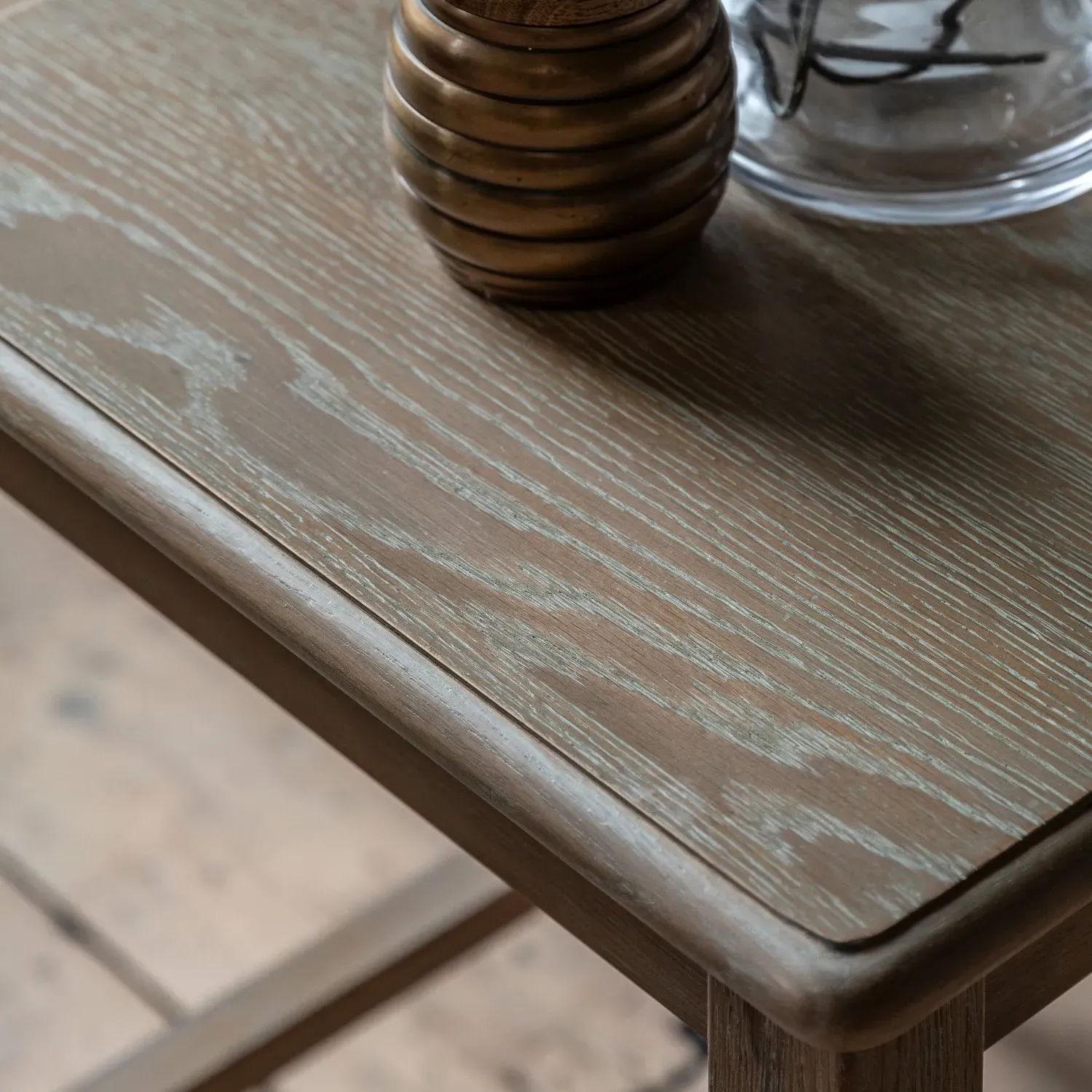 Side Table with Bobbin Detail - Brown, Oak