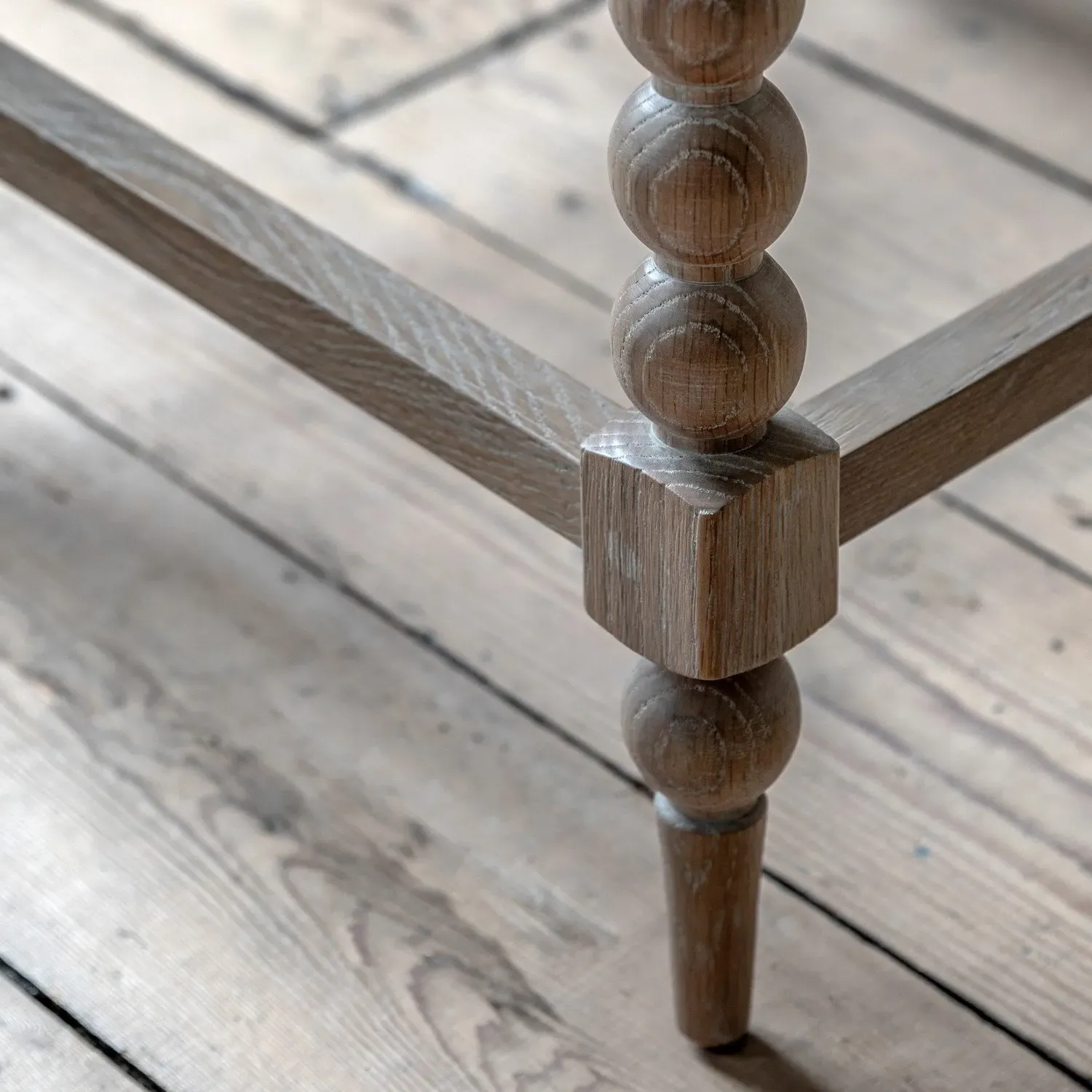 Side Table with Bobbin Detail - Brown, Oak