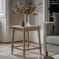 Side Table with Bobbin Detail - Brown, Oak