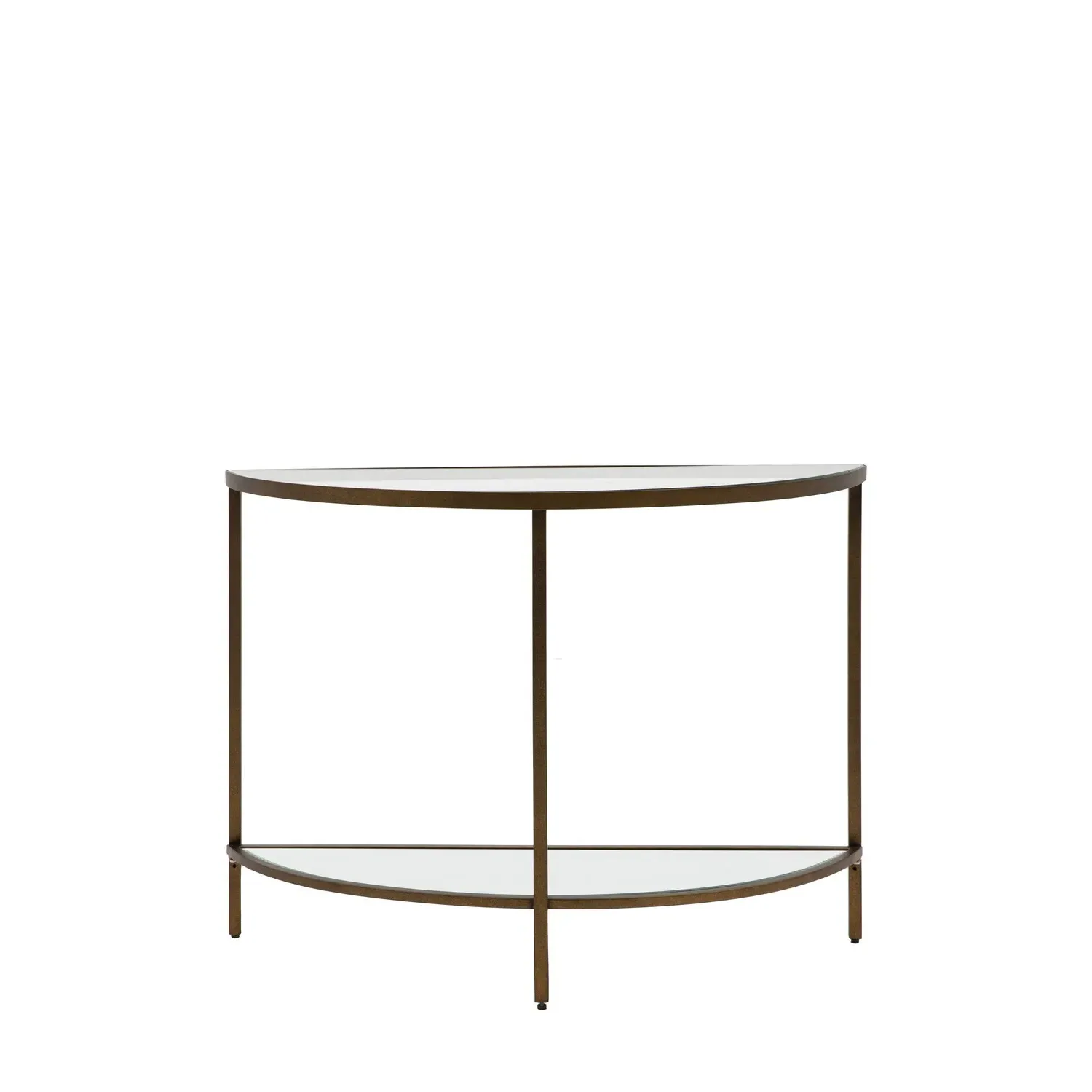 Small Console Table with Shelf - Bronze, Glass