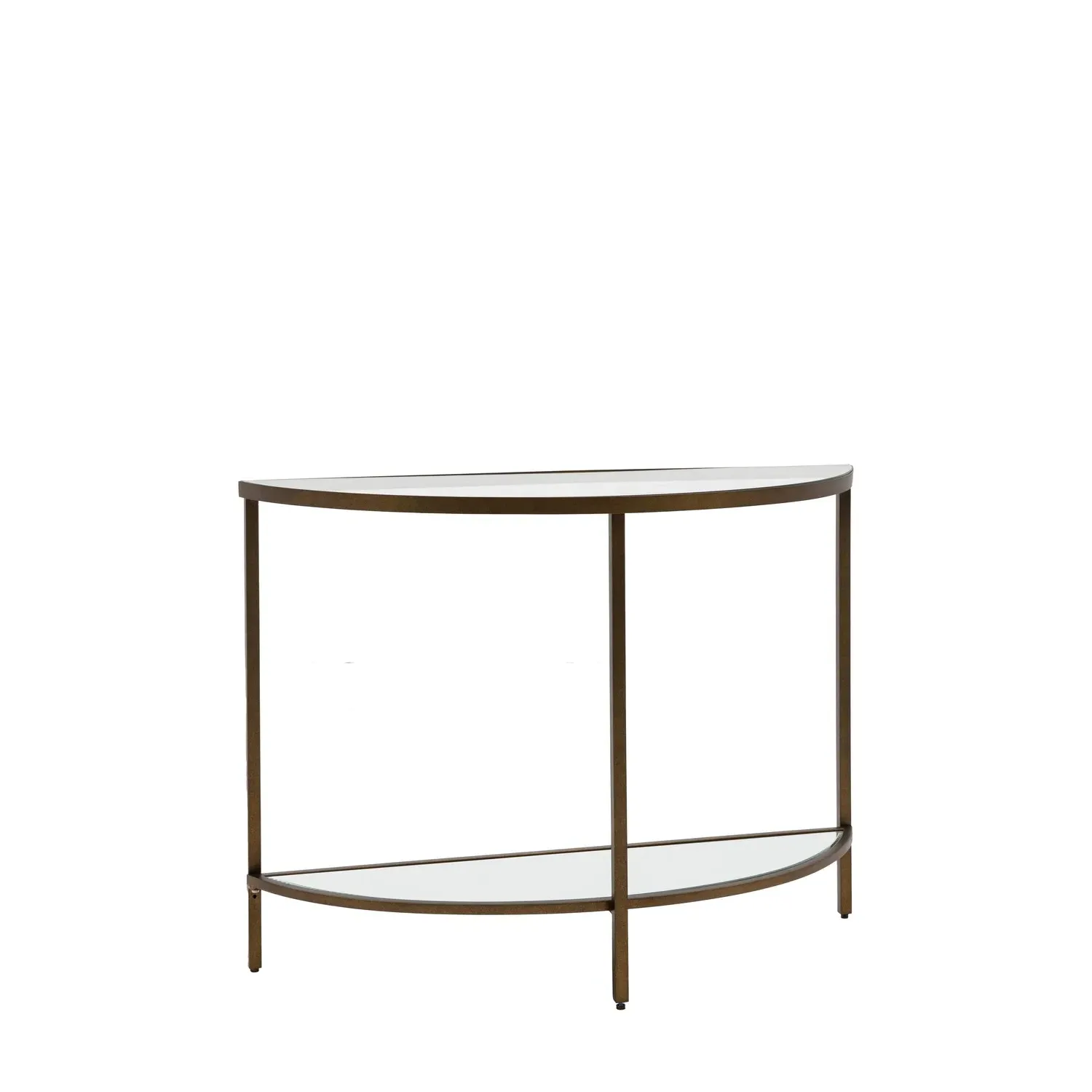 Small Console Table with Shelf - Bronze, Glass
