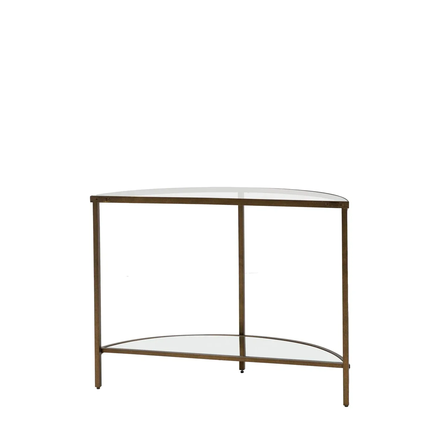 Small Console Table with Shelf - Bronze, Glass