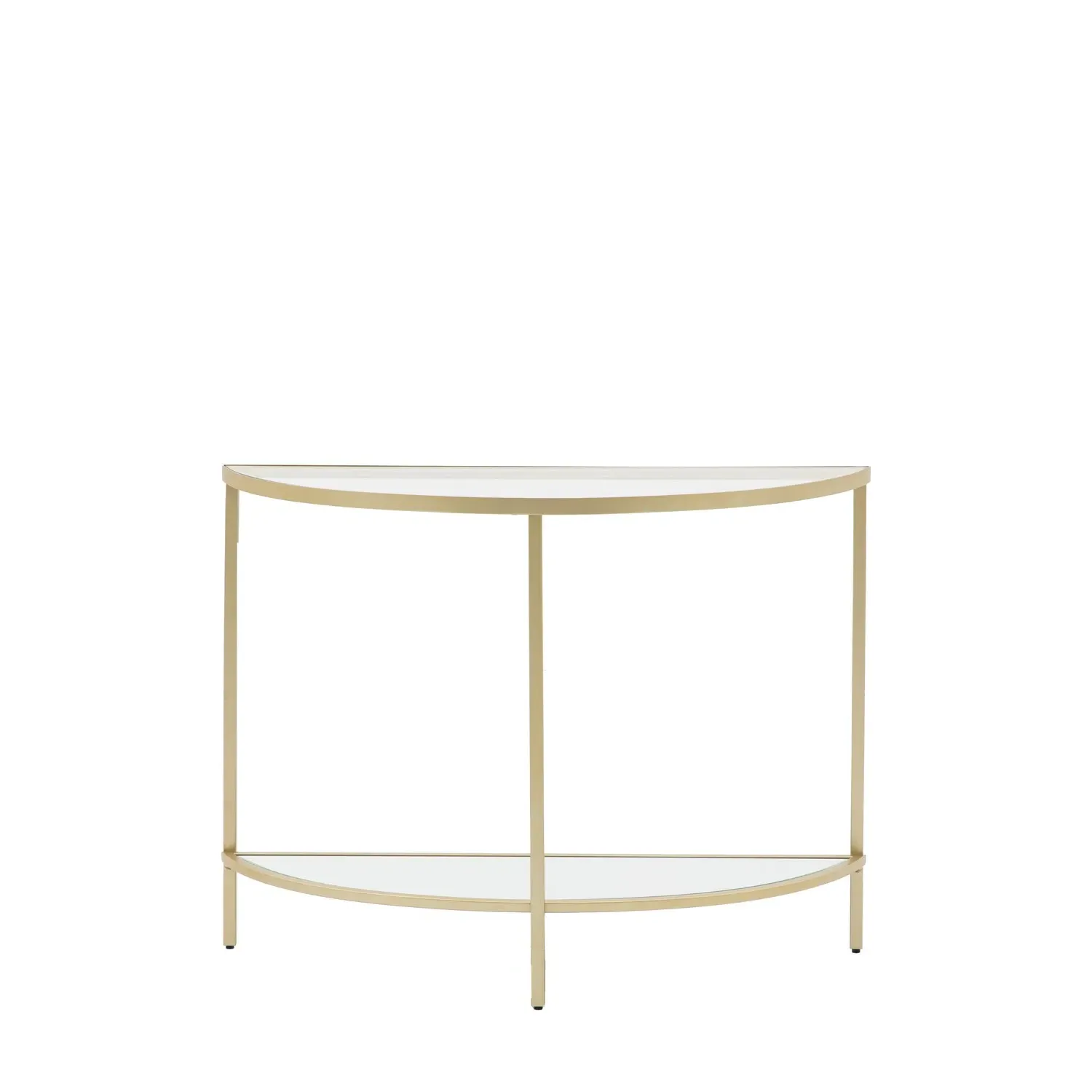 Small Console Table with Shelf - Gold, Glass