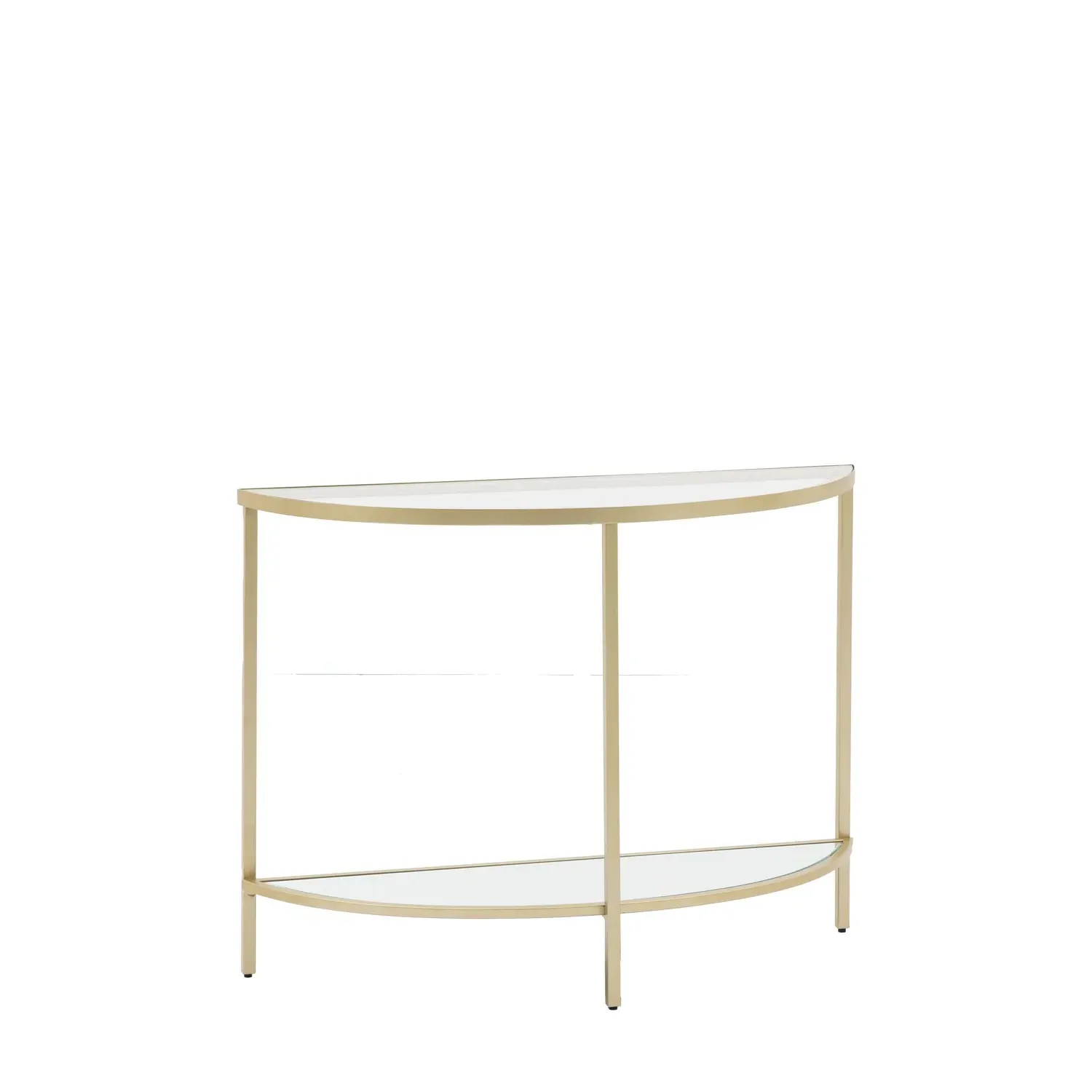 Small Console Table with Shelf - Gold, Glass