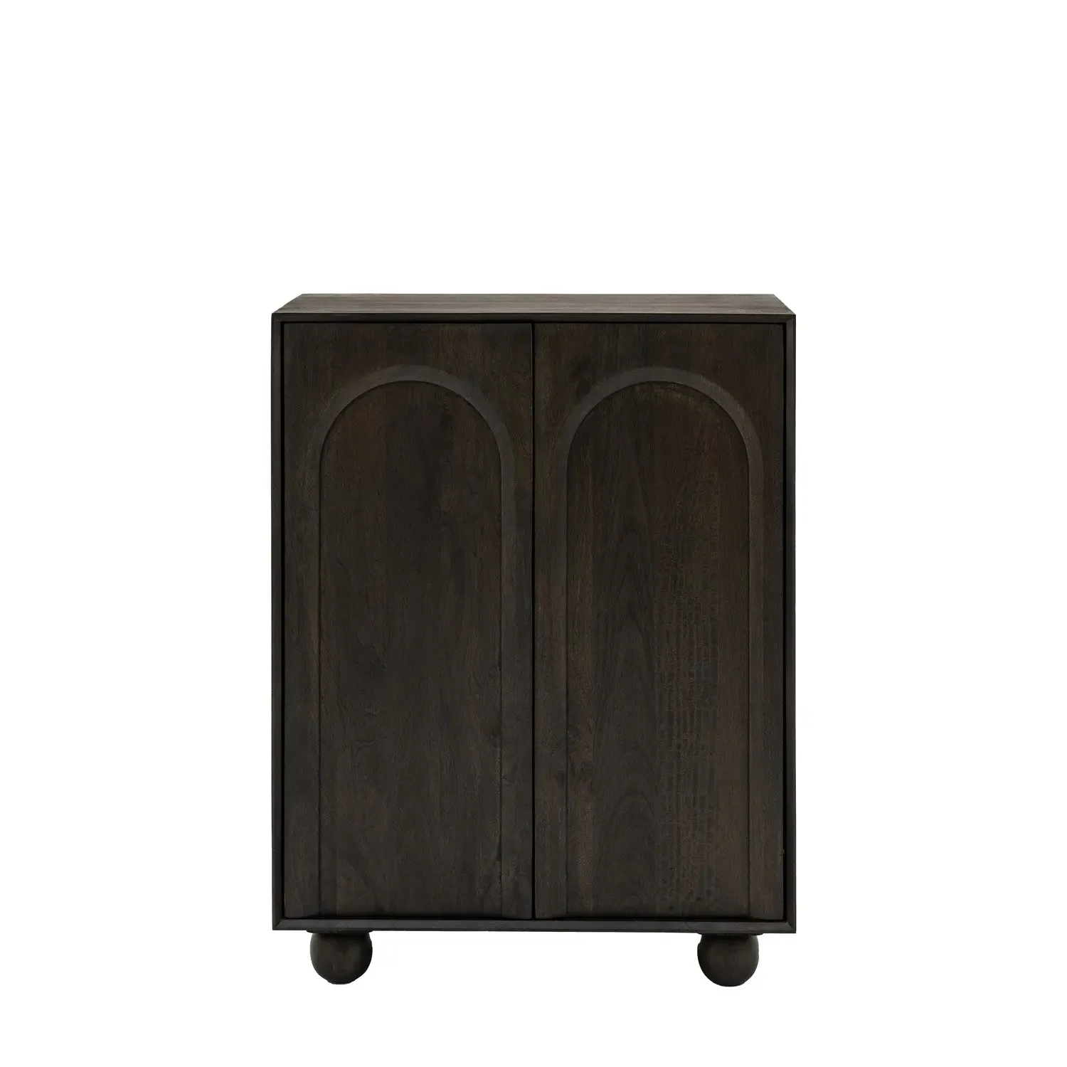 Small Shoe Cabinet with Arch Design - Brown, Mango