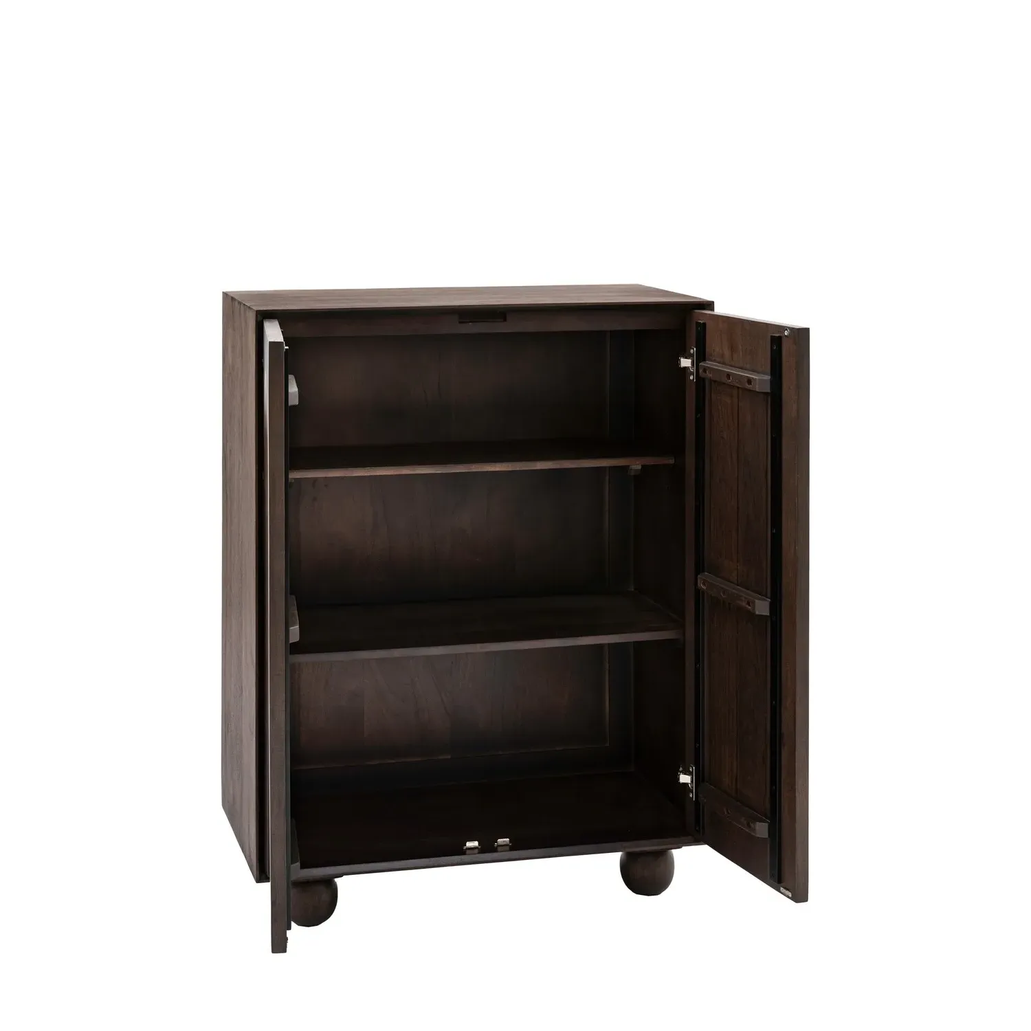 Small Shoe Cabinet with Arch Design - Brown, Mango