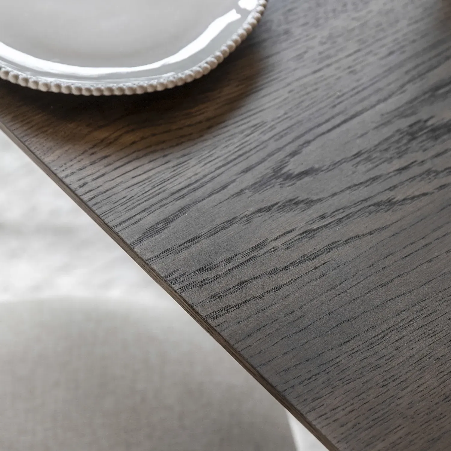 Small Square Dining Table - Brown, Oak Veneer