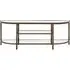 Small TV Stand with Shelves - Bronze, Glass