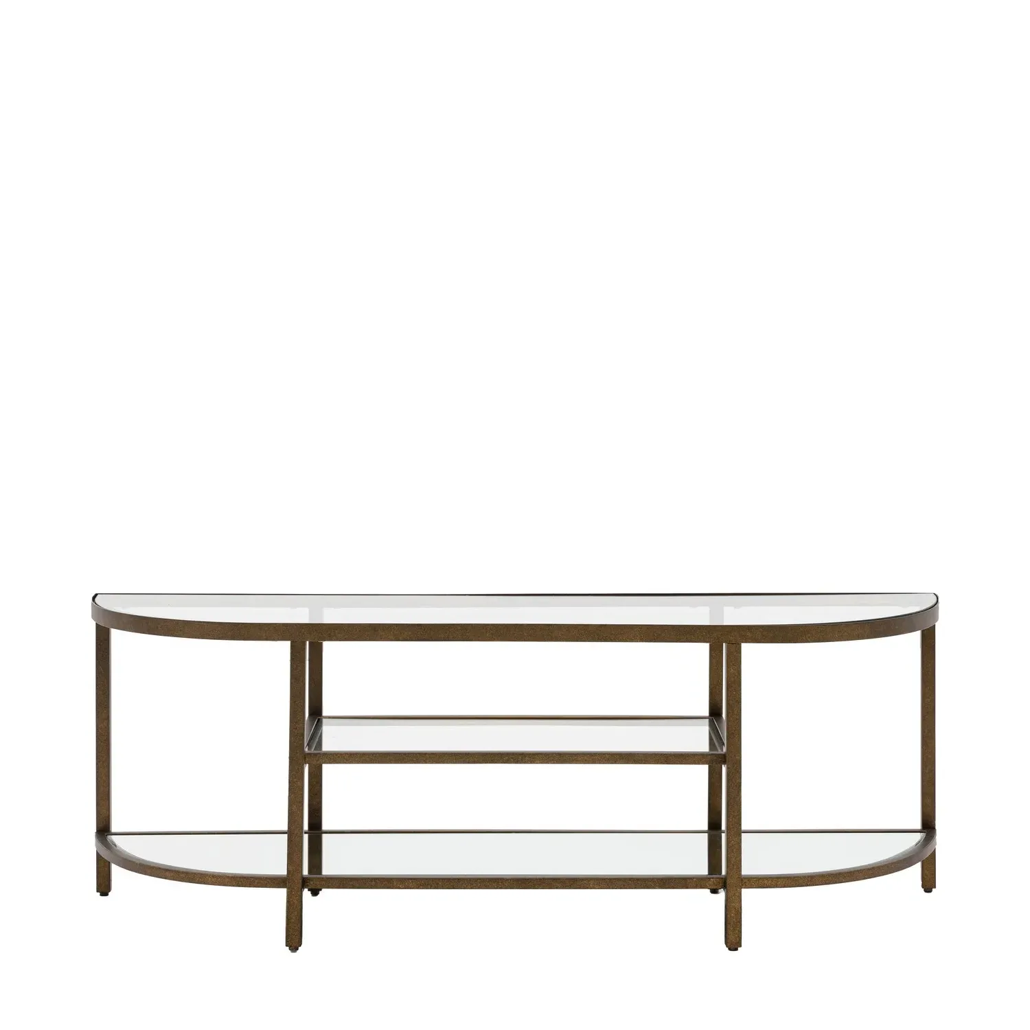 Small TV Stand with Shelves - Bronze, Glass image