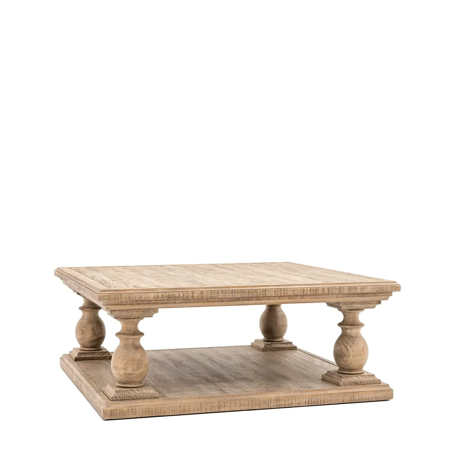 Square Coffee Table with Storage - Brown, Pine