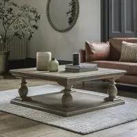 Square Coffee Table with Storage - Brown, Pine